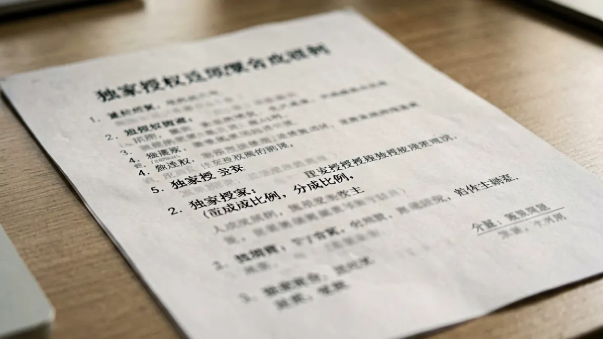 某MCN机构内部流出的签约合同截图，显示创作者分成比例低至15%的黑料细节