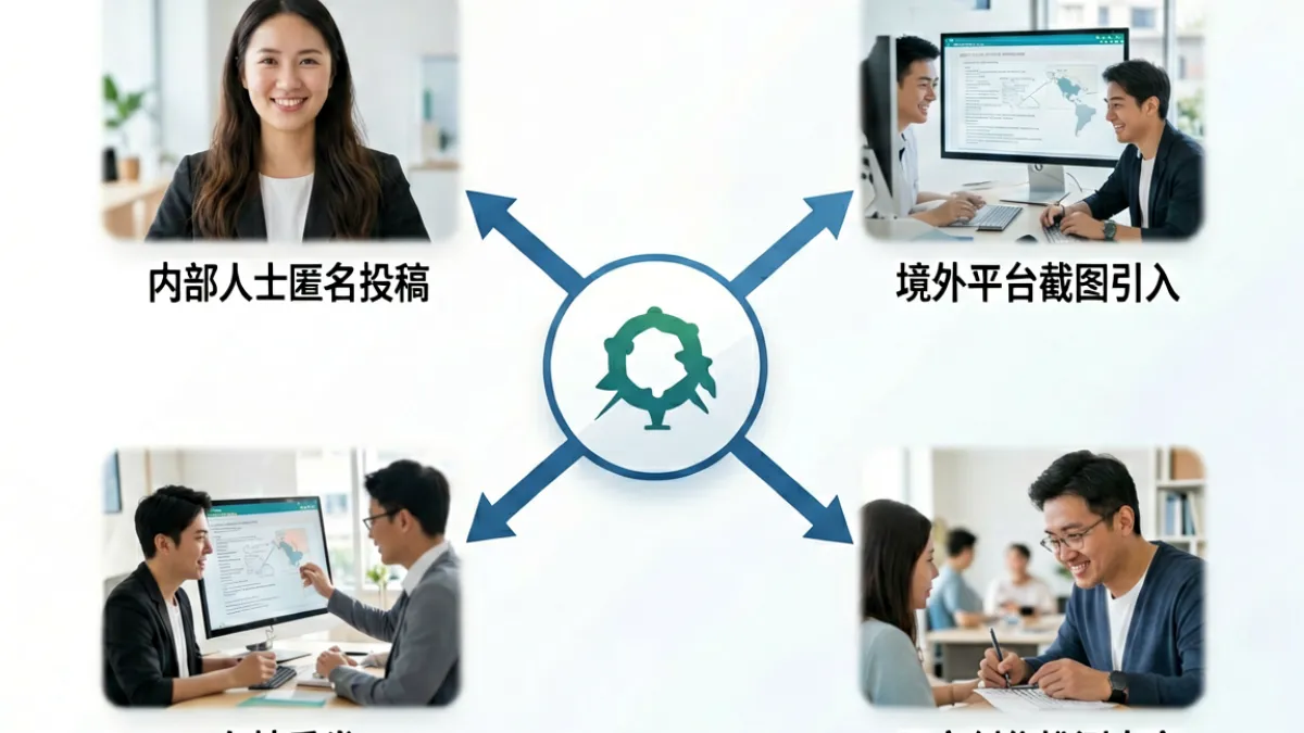 展示91黑料内容四类来源渠道的信息流向示意图